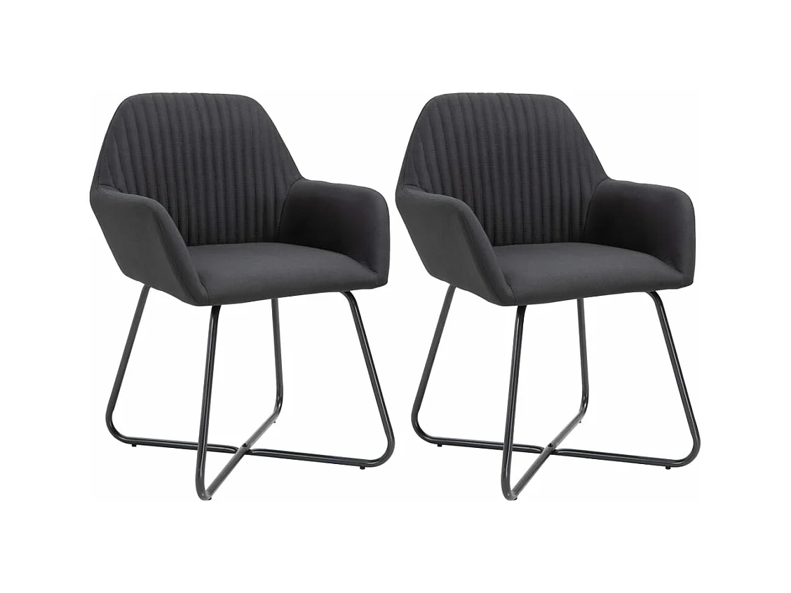 Chaises à manger Lot de 2 noir tissu REO71949