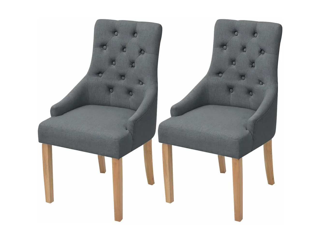 Juego de 2 Sillas de comedor tela gris oscuro ES201180