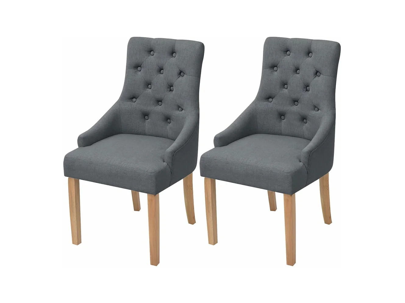 Chaises à manger Lot de 2 gris foncé tissu REO27931