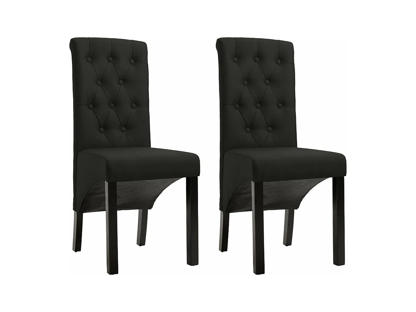 Chaises à manger Lot de 2 noir tissu REO27394