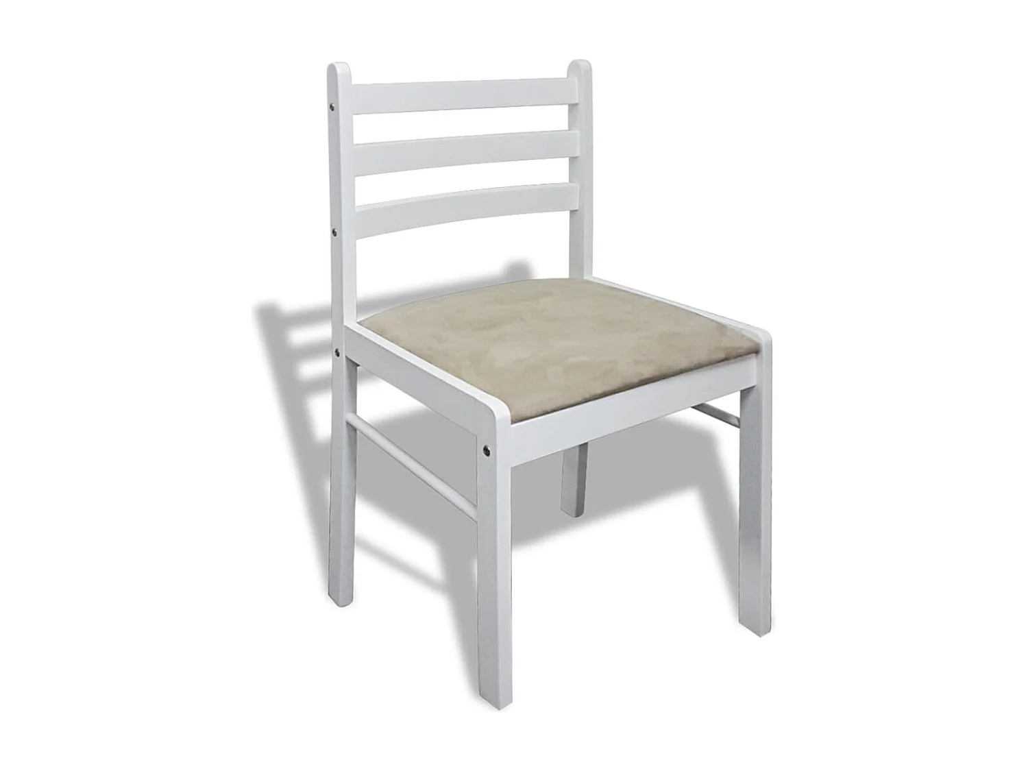 Juego de 6 Sillas de comedor madera maciza y terciopelo blanco ES292930