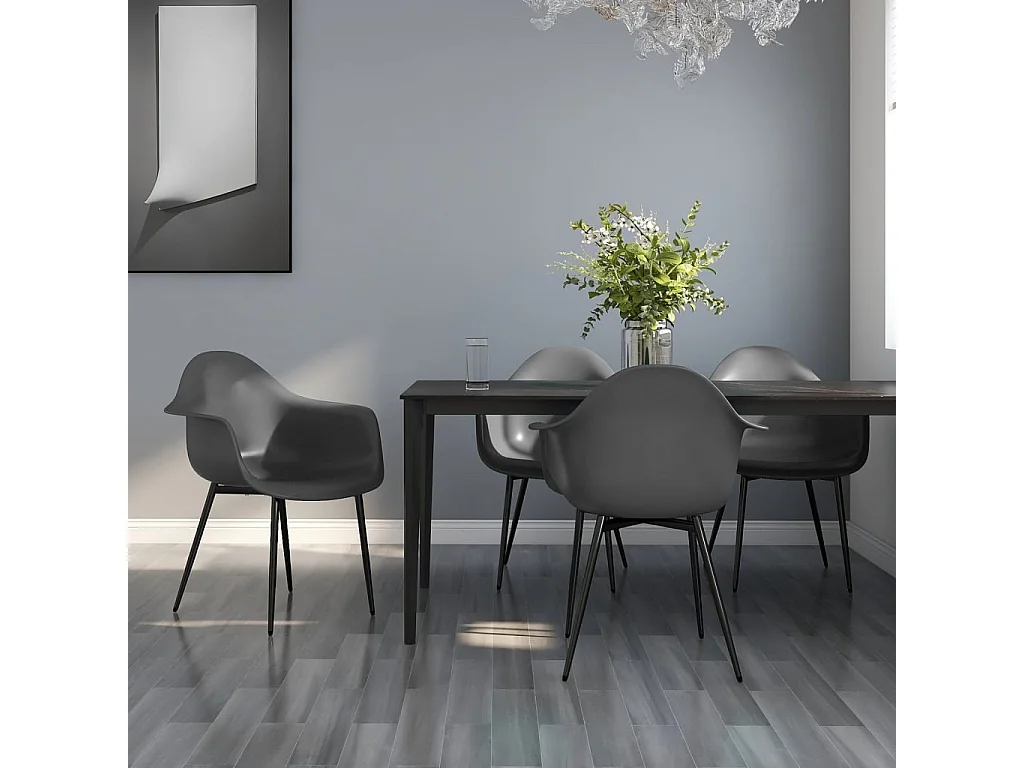 Chaises à manger Lot de 4 gris PP REO93190