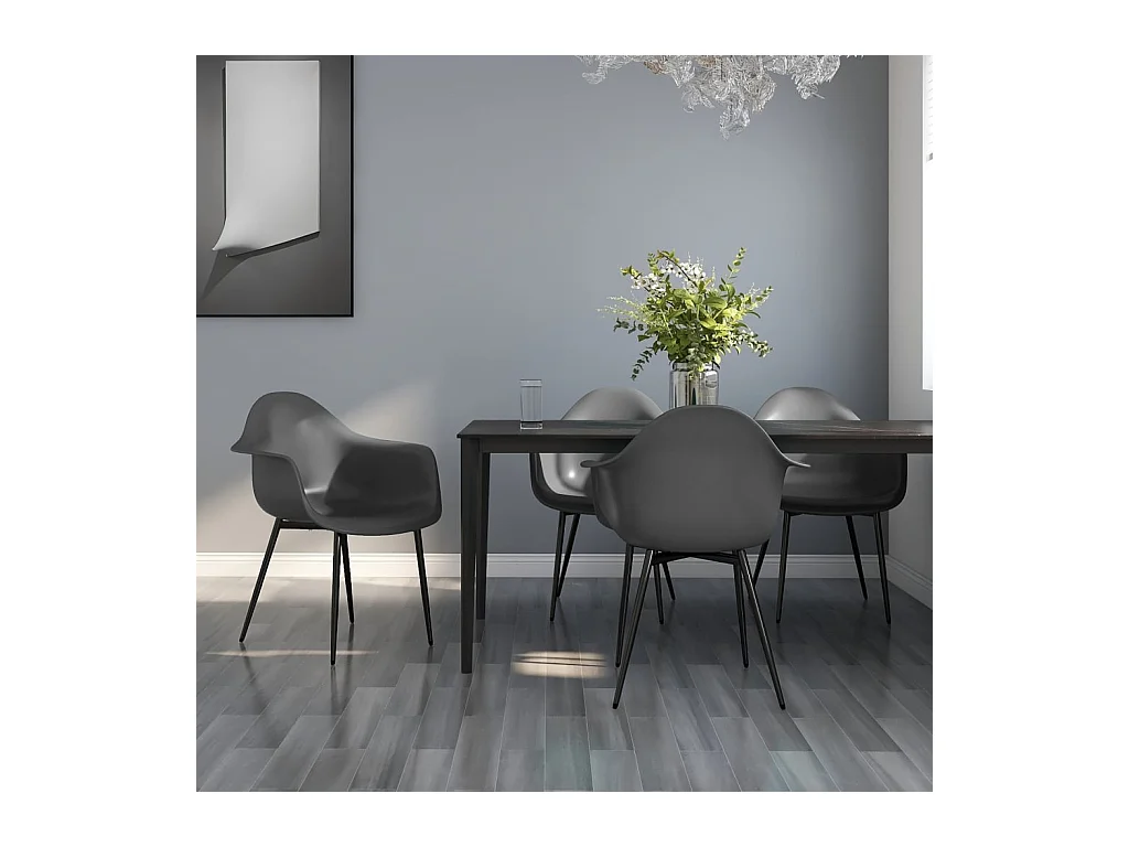 Chaises à manger Lot de 4 gris PP REO93190