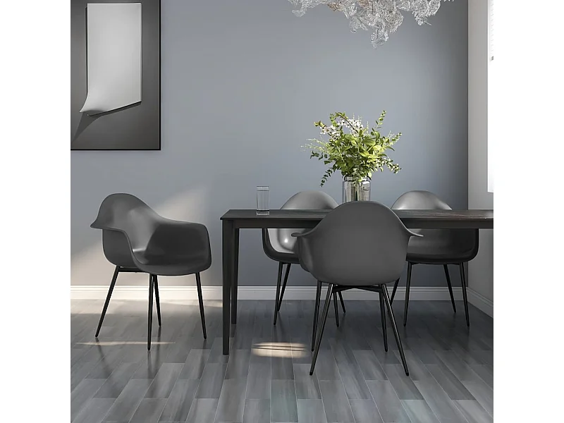 Chaises à manger Lot de 4 gris PP REO93190