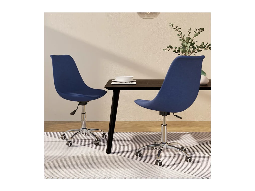 Eetkamerstoelen 2 st draaibaar stof blauw NL140886