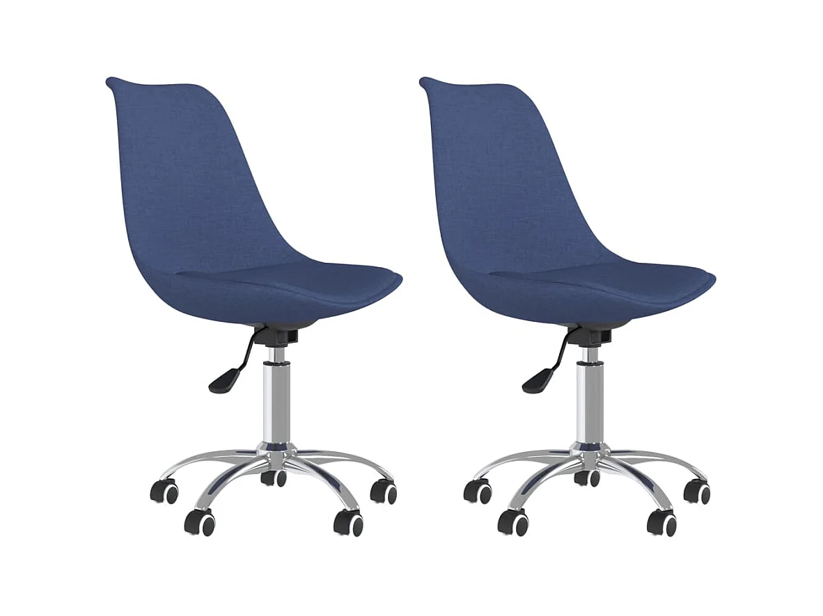 2er-set-Stühle| Esszimmerstühle Drehbar Blau Stoff -gkd586571