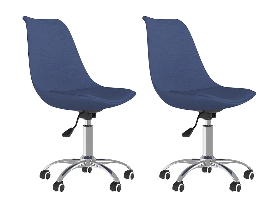 Eetkamerstoelen 2 st draaibaar stof blauw NL140886