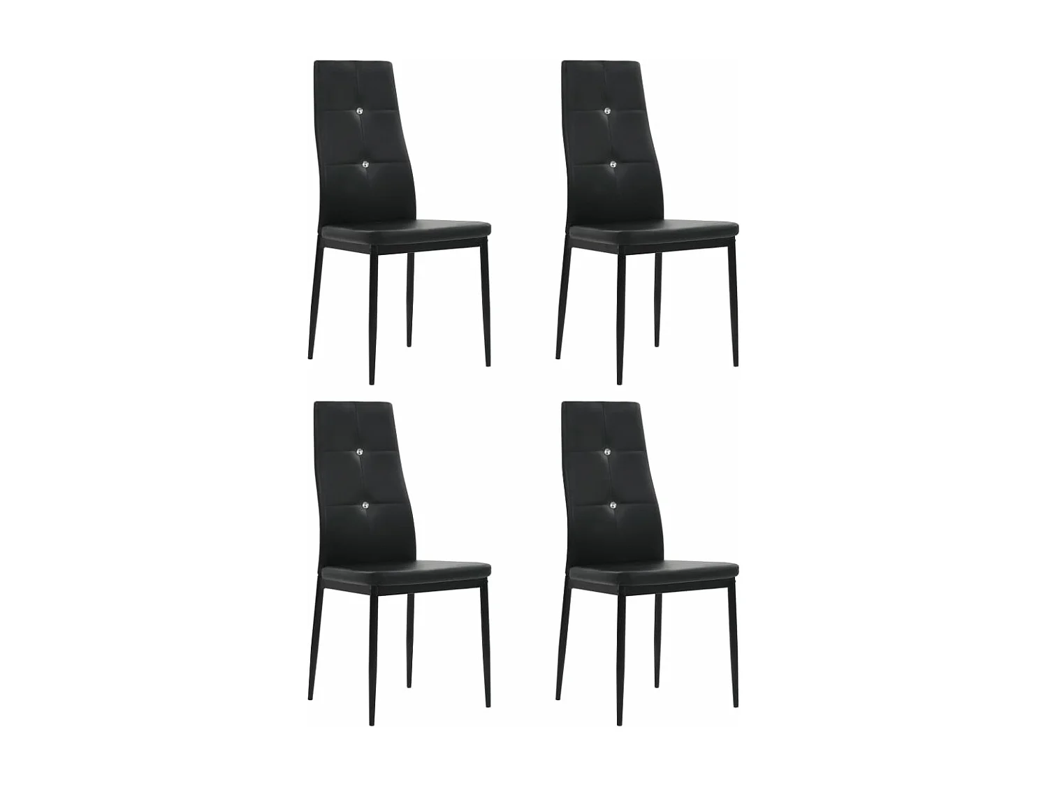 Cadeiras de jantar 4 pcs couro artificial preto PT211752