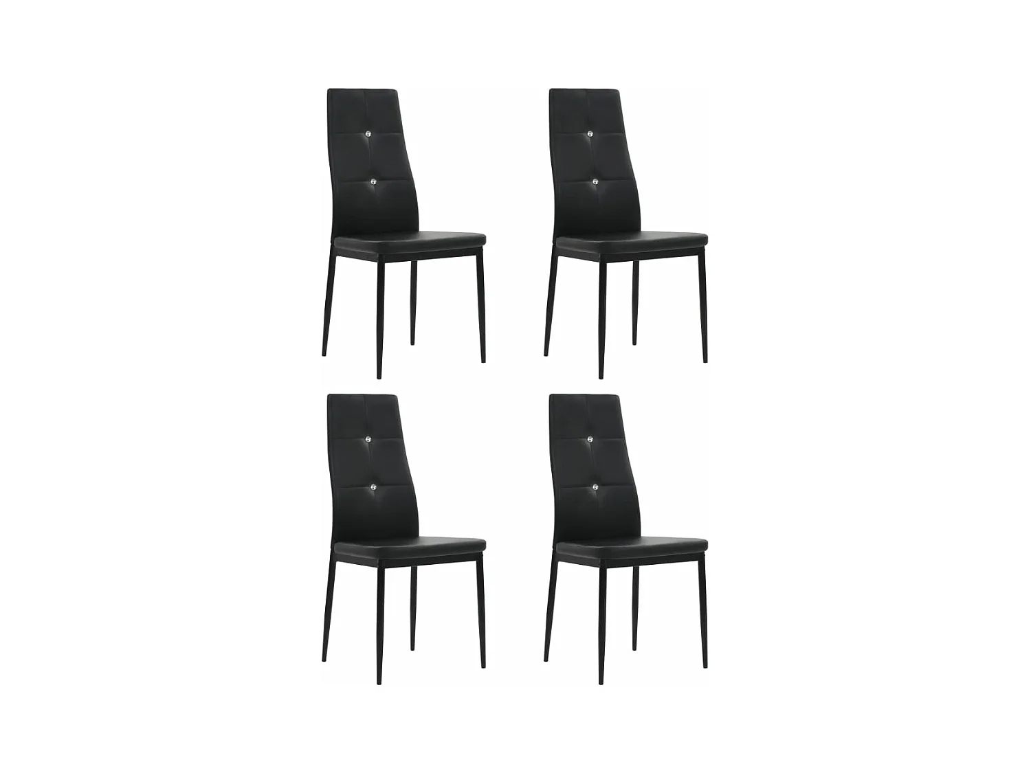 Chaises à manger Lot de 4 noir similicuir REO20747