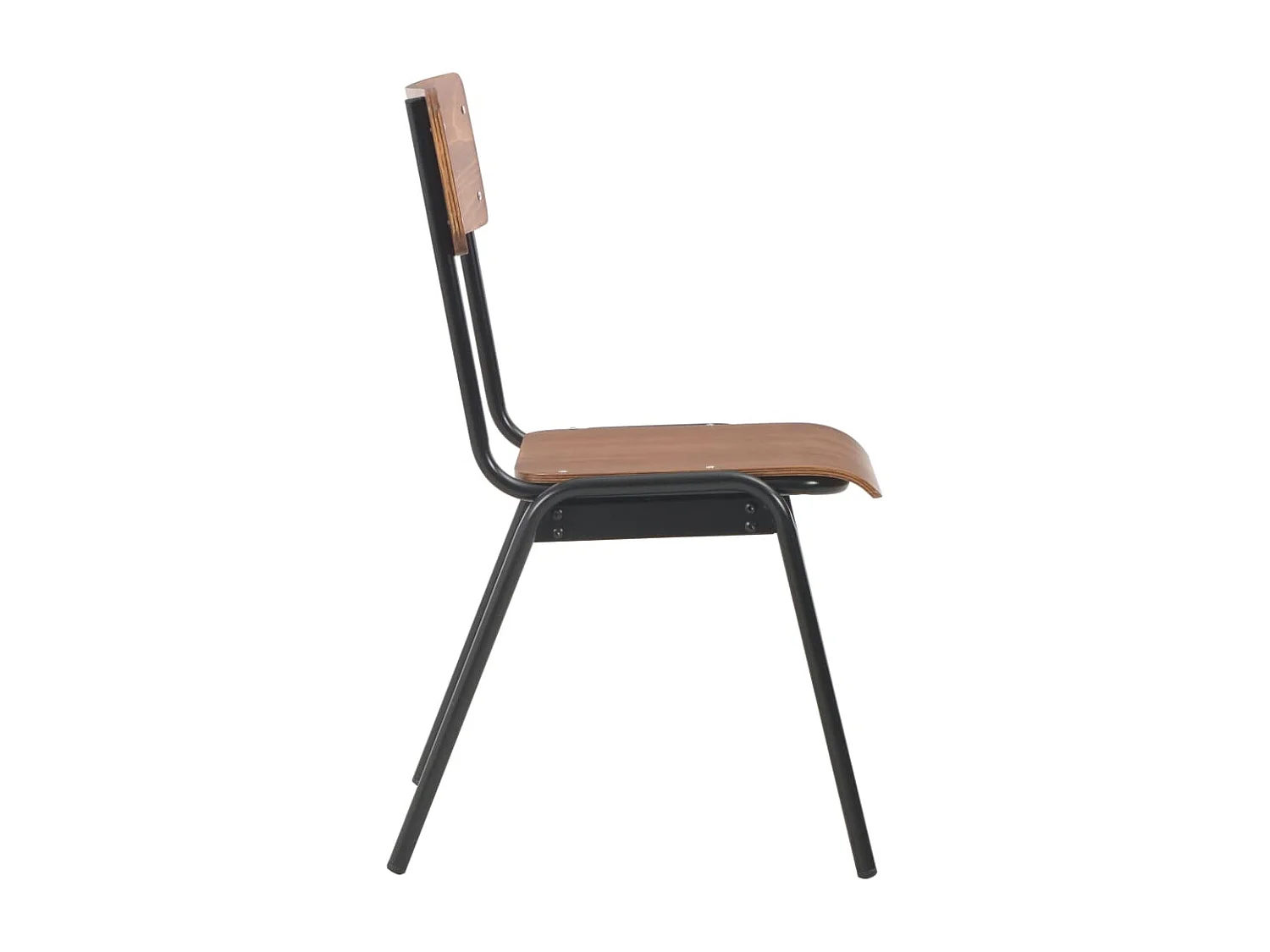 Chaises à manger Lot de 4 marron contreplaqué solide et acier REO31930