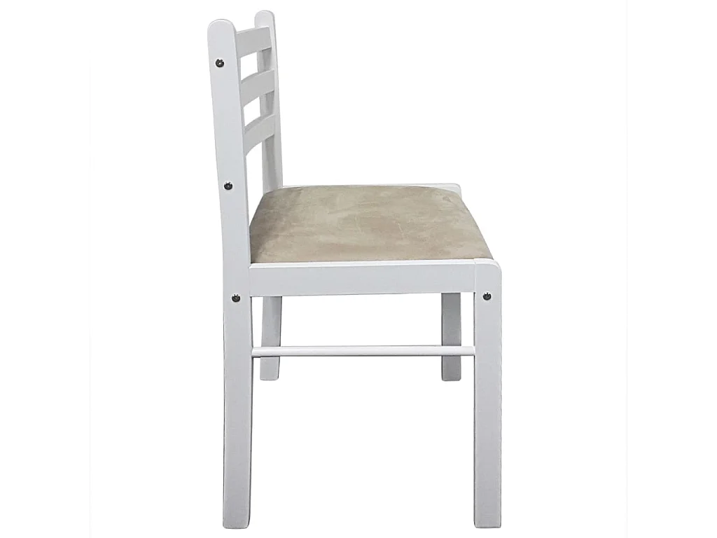Cadeiras de jantar 2 pcs seringueira maciça e veludo branco PT347731