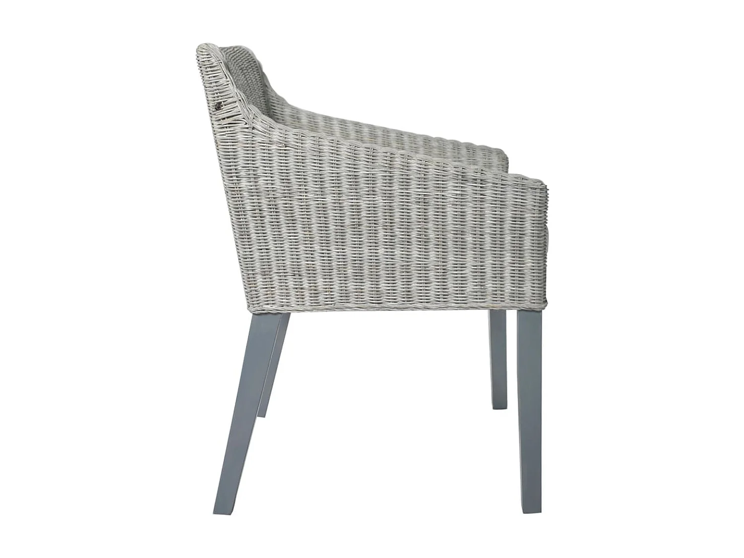 Chaise à manger avec coussin Gris Rotin naturel REO45682