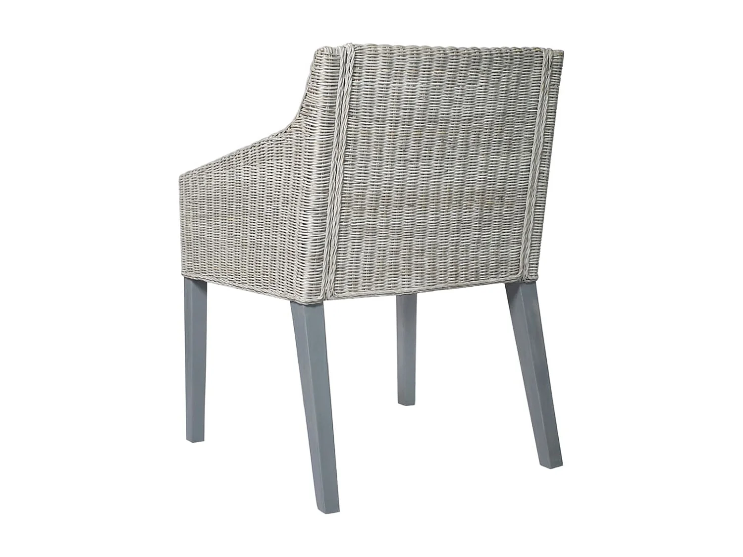 Eetkamerstoel met kussen natuurlijk rattan grijs NL940306