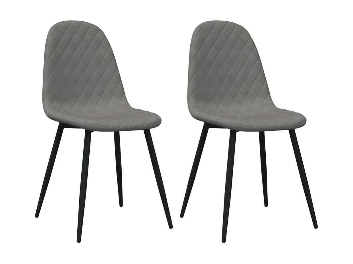 Chaises à manger Lot de 2 Gris clair Velours REO73648