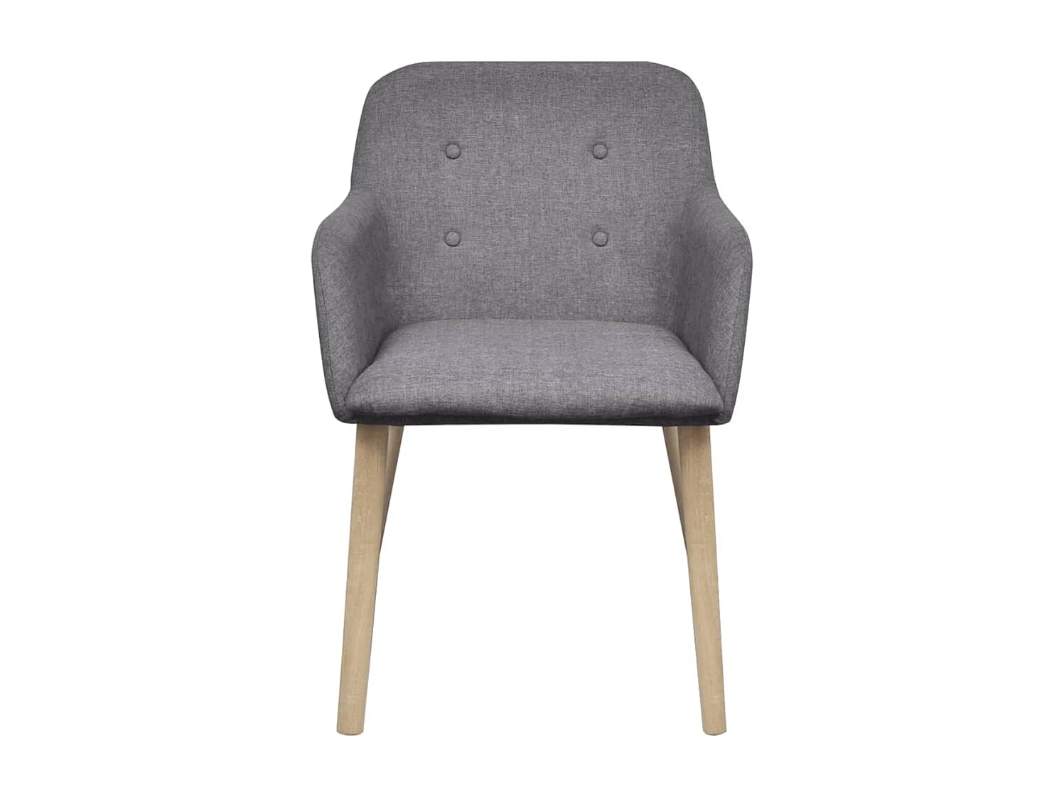 Chaises à manger Lot de 4 gris clair tissu et chêne massif REO16641