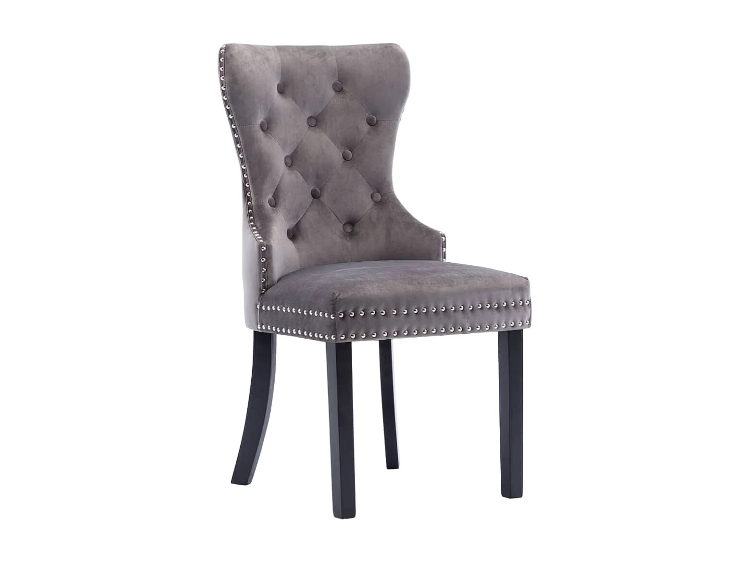 Chaises à manger Lot de 4 gris velours REO15527