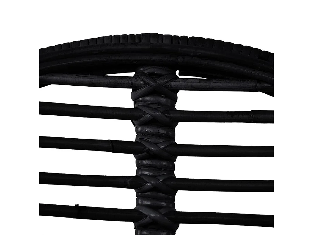 Chaises à manger Lot de 4 noir rotin naturel REO29753