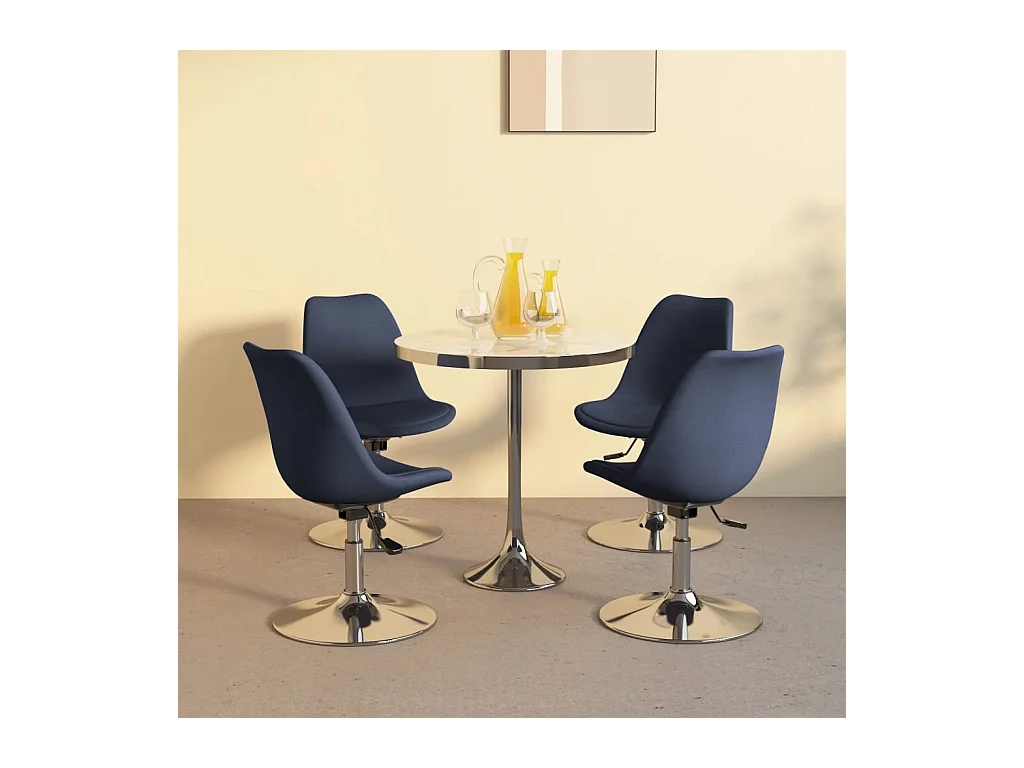 Chaises pivotantes à manger Lot de 4 bleu tissu REO45824