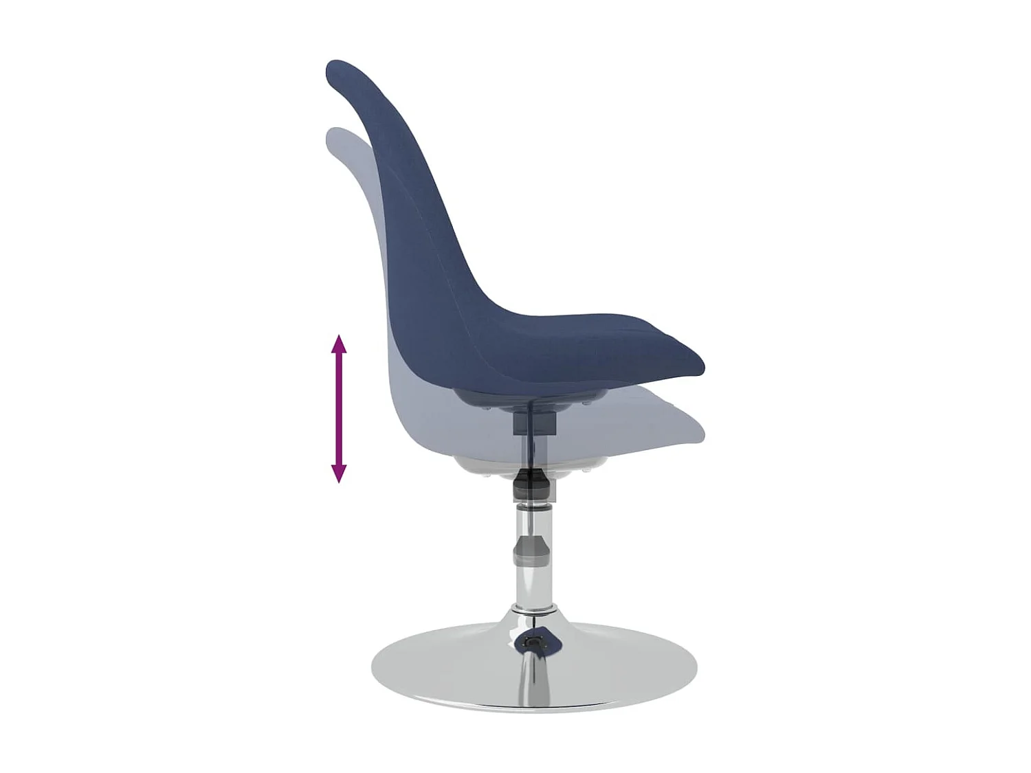 Chaises pivotantes à manger Lot de 4 bleu tissu REO45824