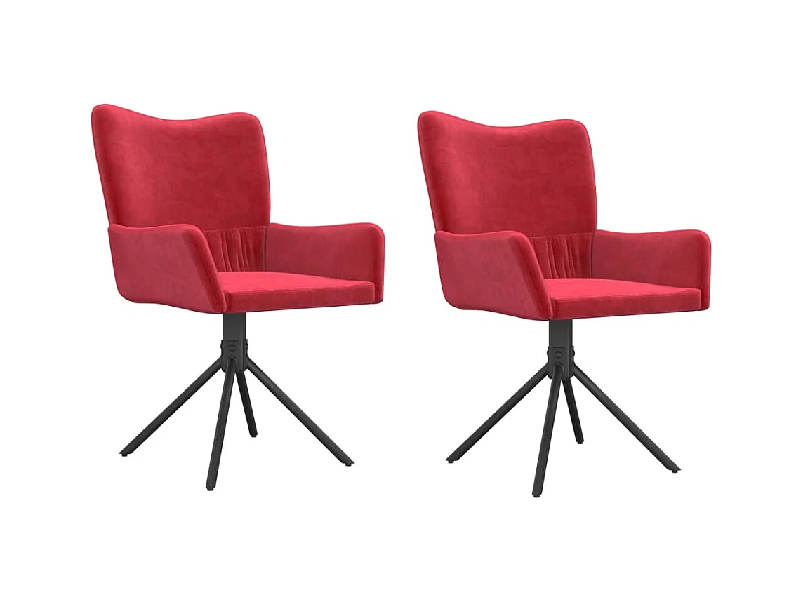 2er-set-Stühle| Esszimmerstühle Drehbar Weinrot Samt -gkd246535