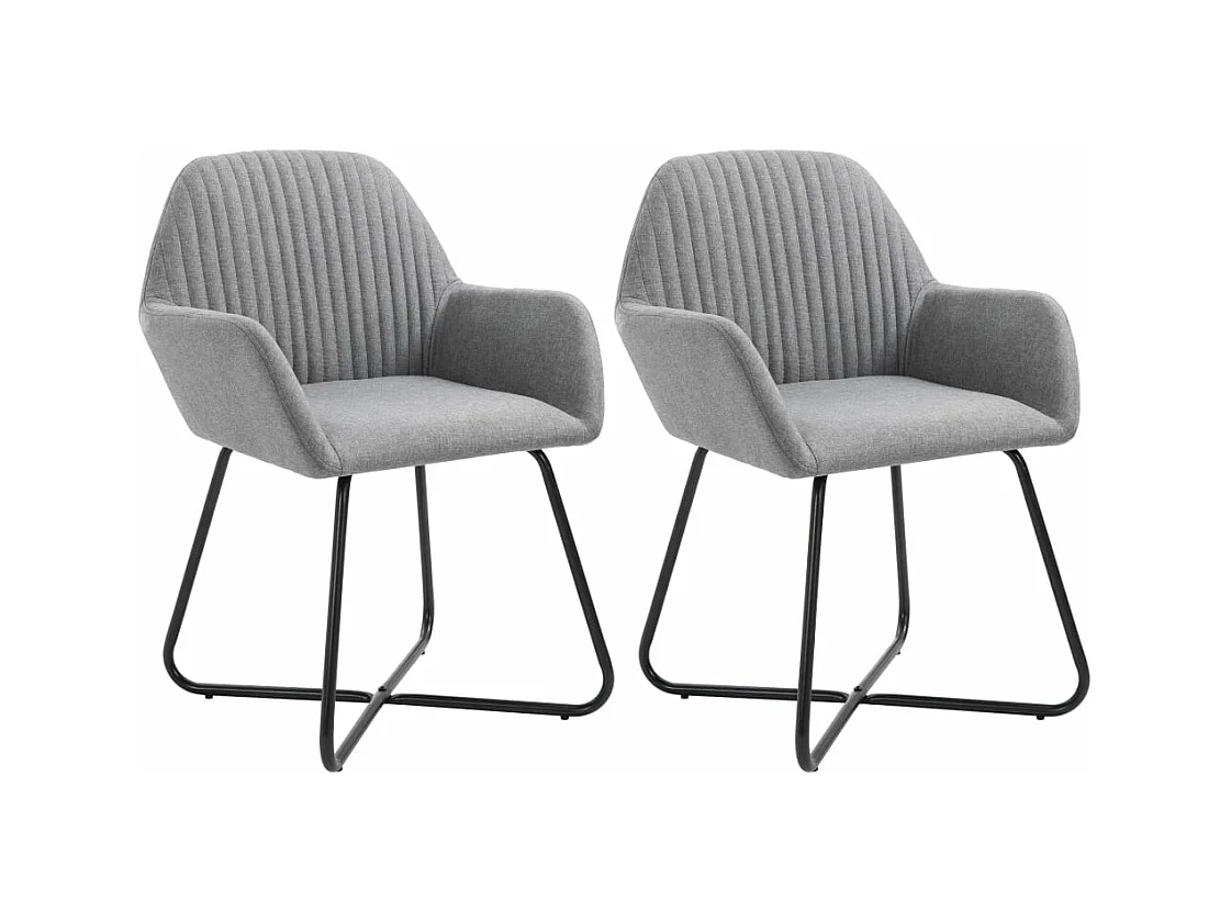 Chaises à manger Lot de 2 gris clair tissu REO92315