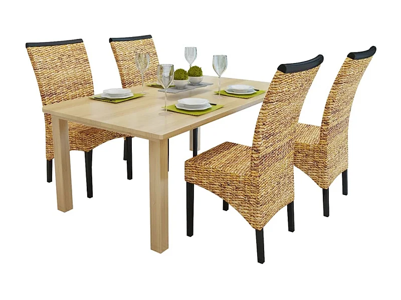 Eetkamerstoelen 2 st abaca en massief mangohout NL120093