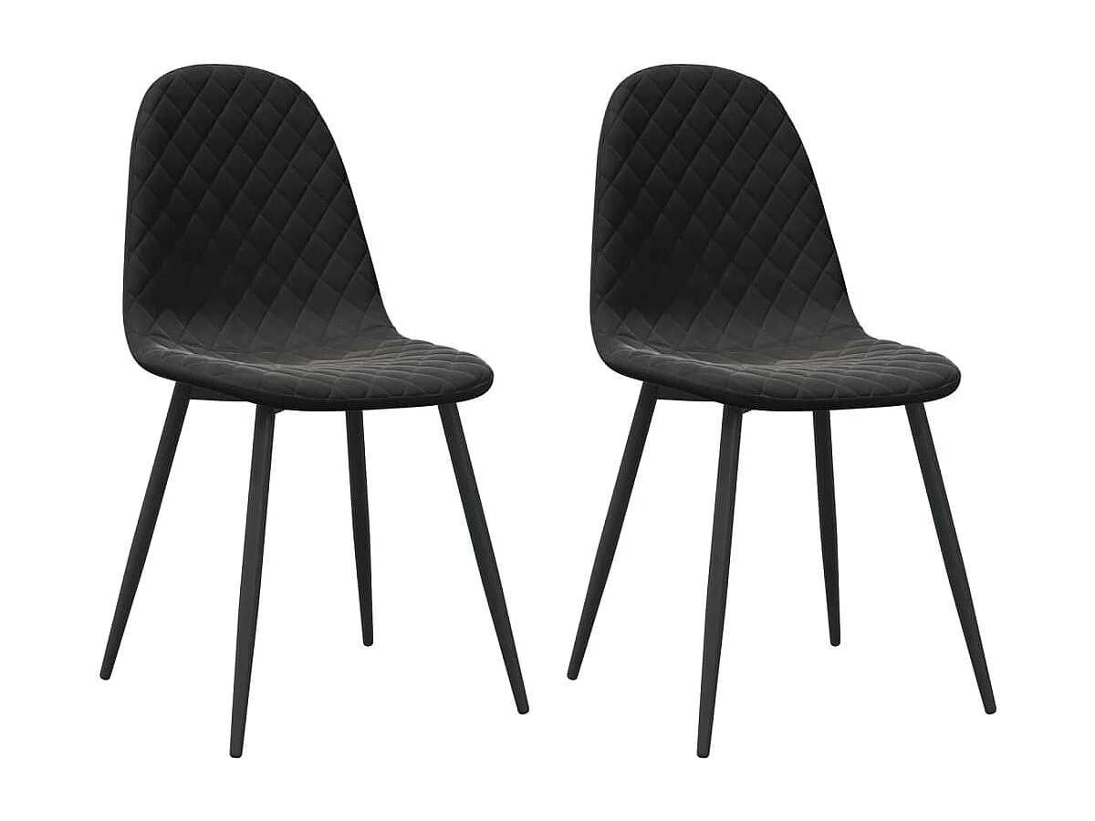 Chaises à manger Lot de 2 Noir Velours REO86857