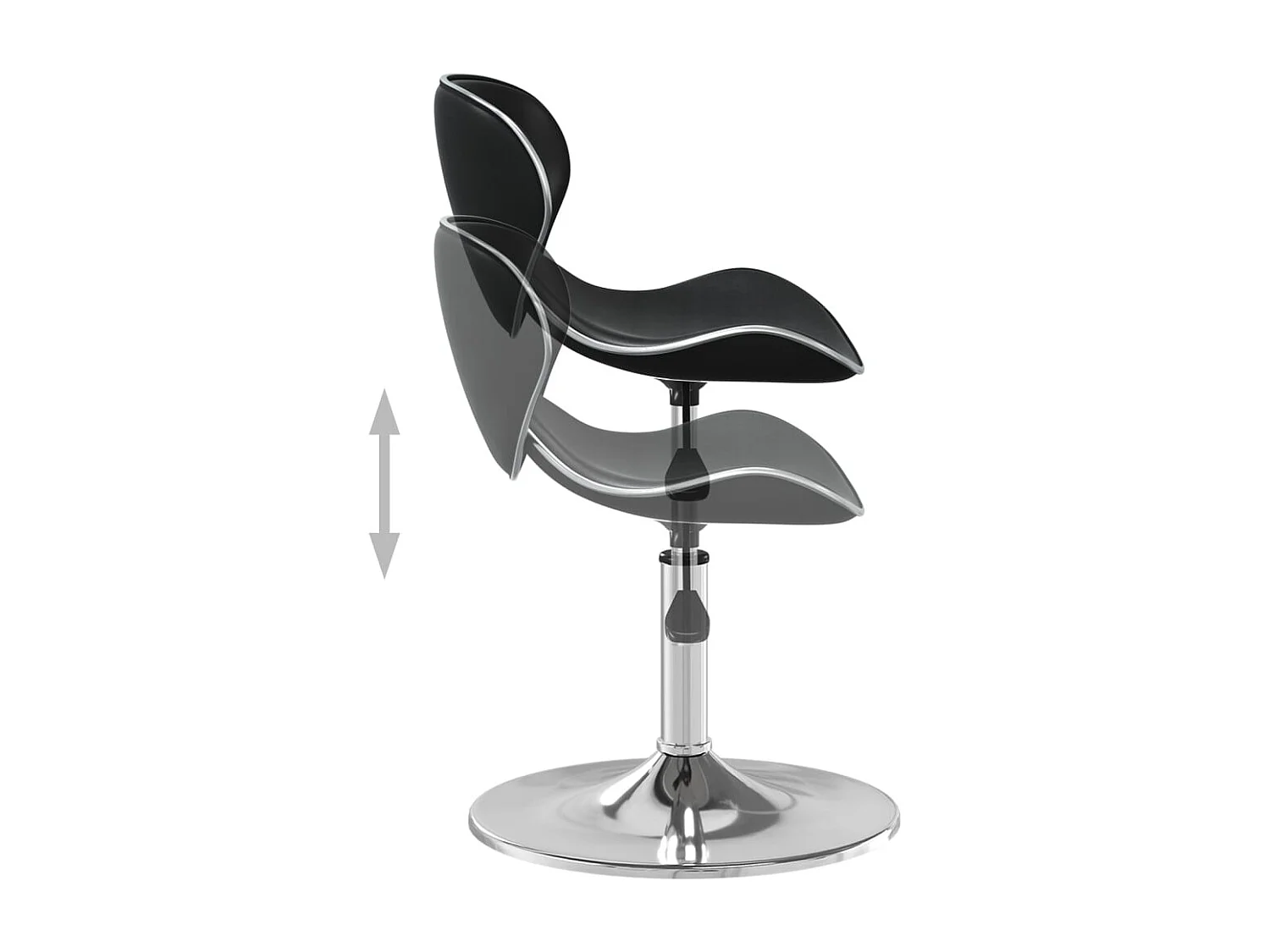 Chaise de salle à manger Noir Similicuir REO97638