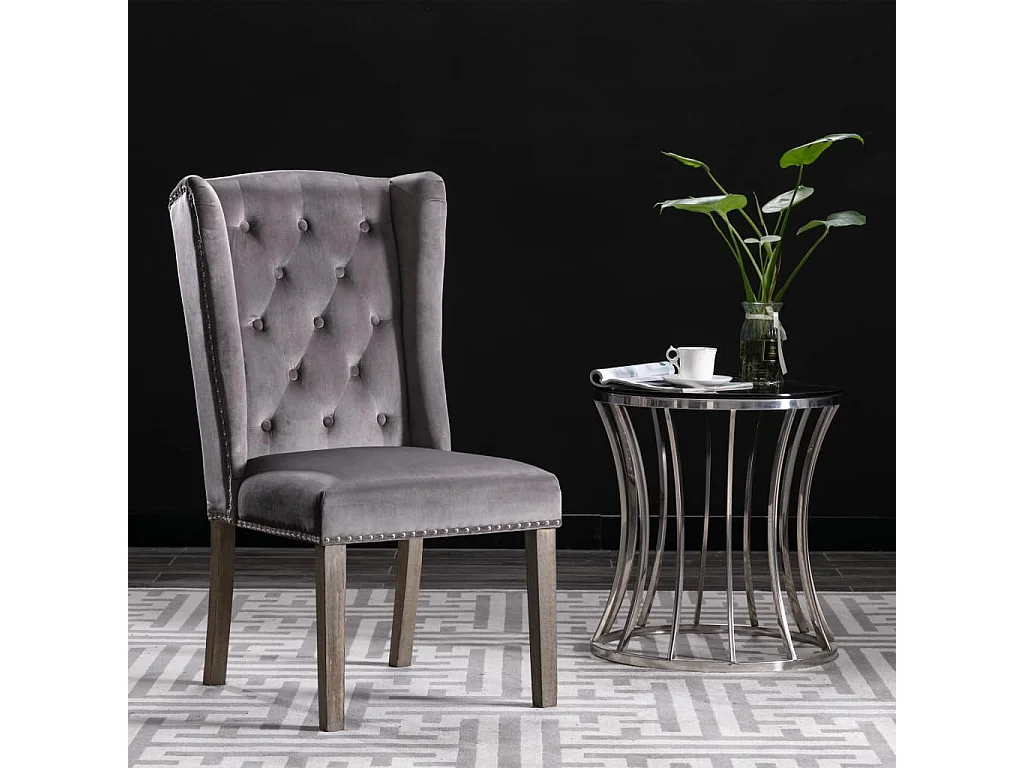 Chaise à manger Gris Velours REO57241