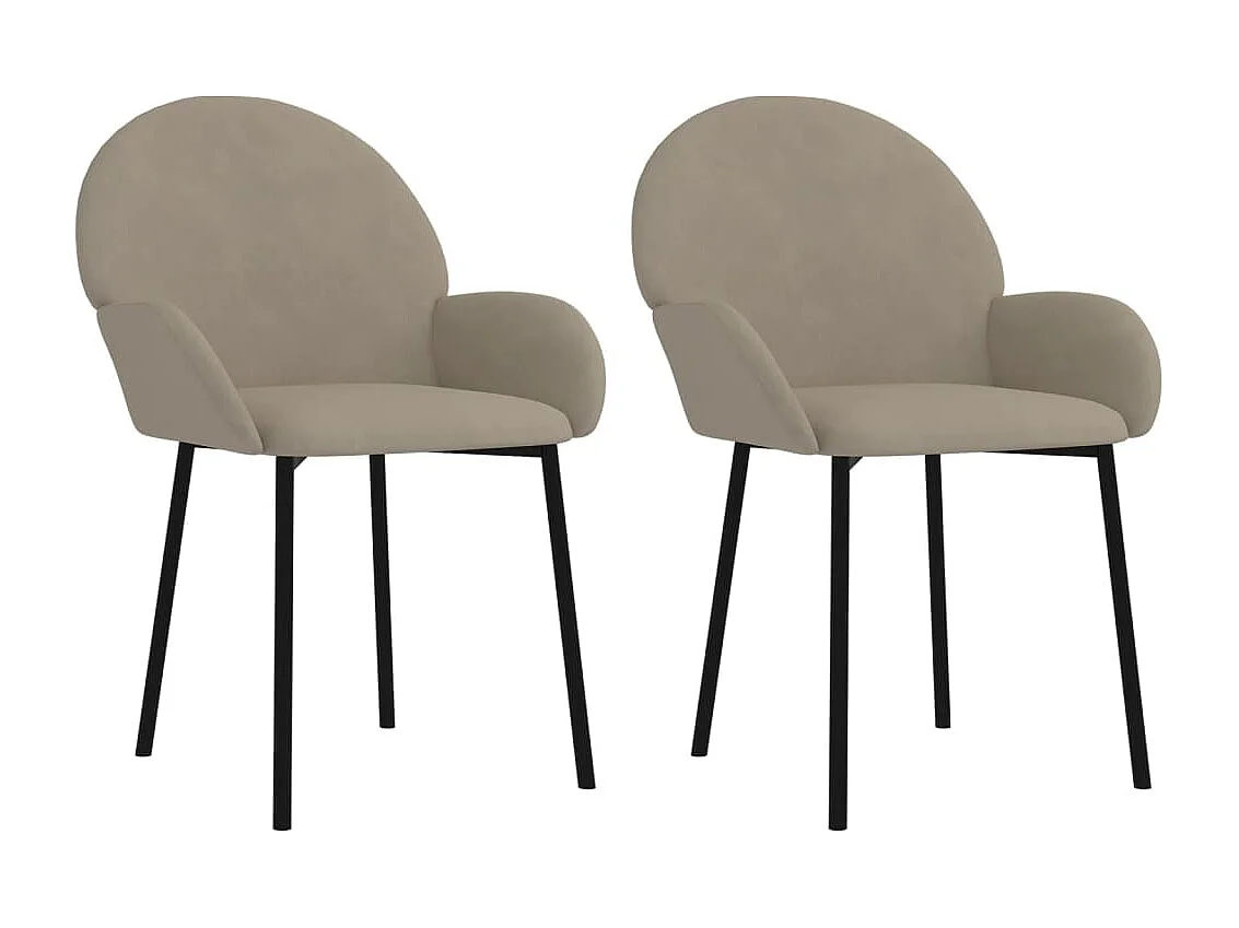 Juego de 2 Sillas de comedor terciopelo gris claro ES923369