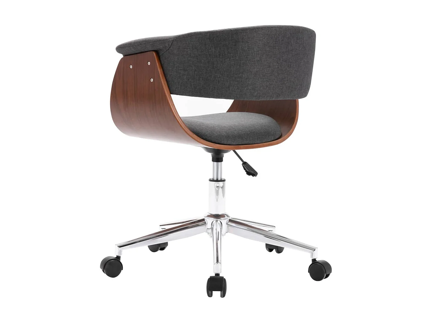 Chaise pivotante de salle à manger Gris Bois courbé et tissu REO64225