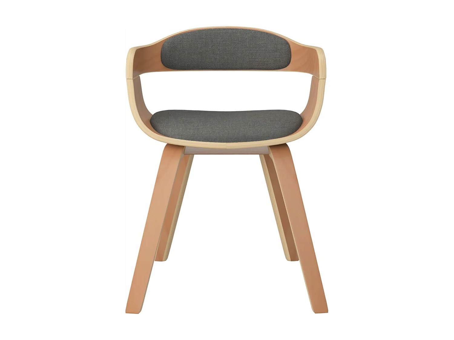 Chaise à manger 2 pcs gris clair bois courbé et tissu REO65273