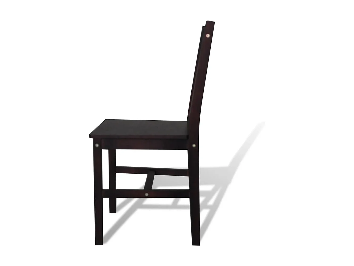 Chaises à manger Lot de 2 marron foncé pinède REO71426