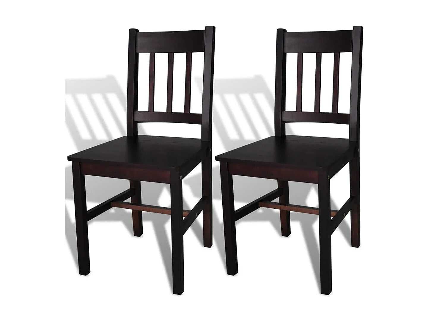 Juego de 2 Sillas de comedor madera de pino marrón oscuro ES732315