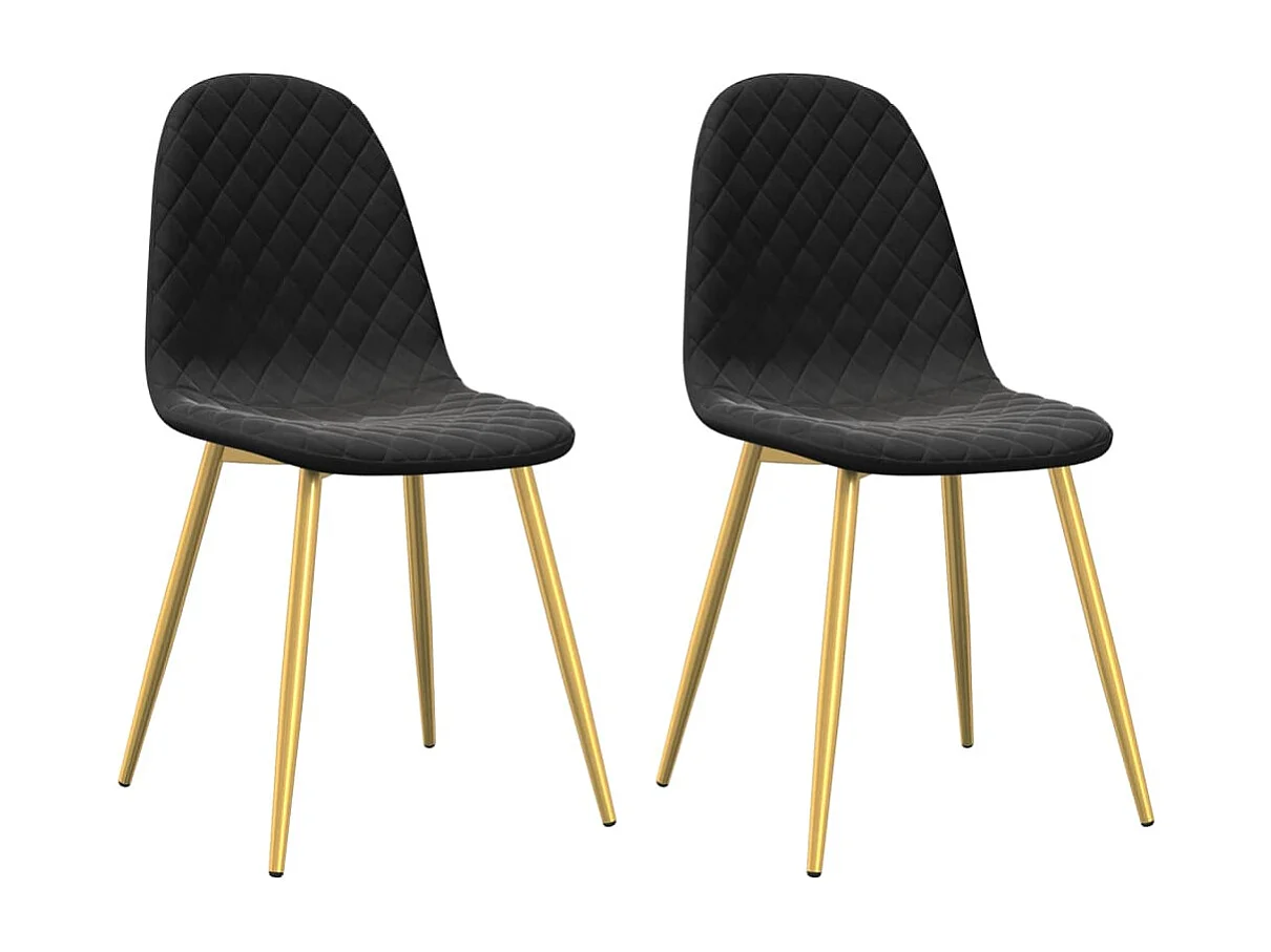 Chaises à manger Lot de 2 Noir Velours REO72228
