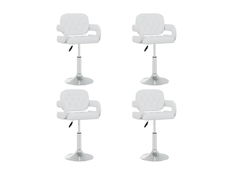Chaises pivotantes à manger Lot de 4 blanc similicuir REO29639