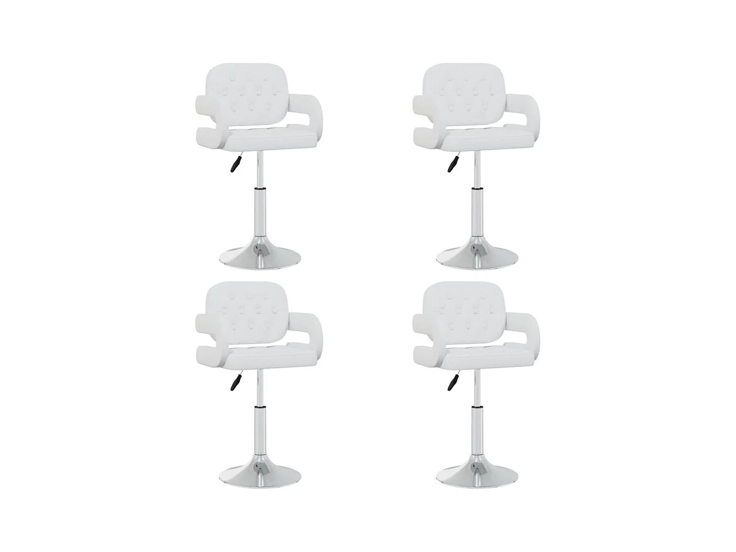 Chaises pivotantes à manger Lot de 4 blanc similicuir REO29639