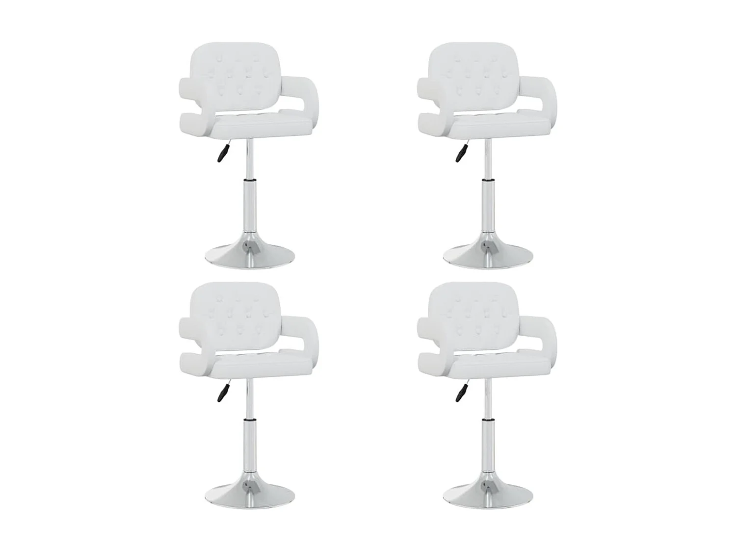 Juego de 4 Sillas de comedor giratorias cuero sintético blanco ES383802