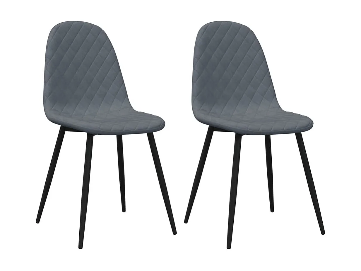 Chaises à manger Lot de 2 Gris foncé Velours REO90967