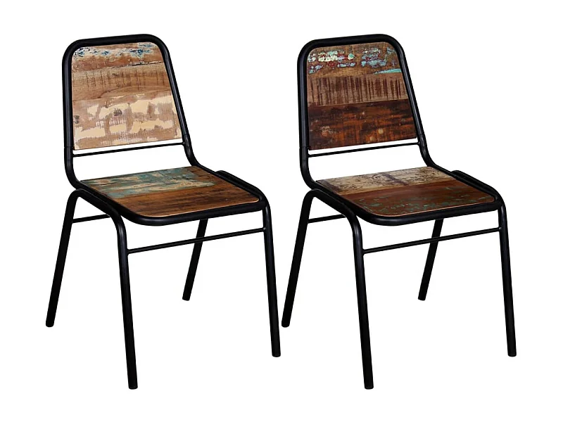 Cadeiras de jantar 2 pcs madeira recuperada maciça PT859000