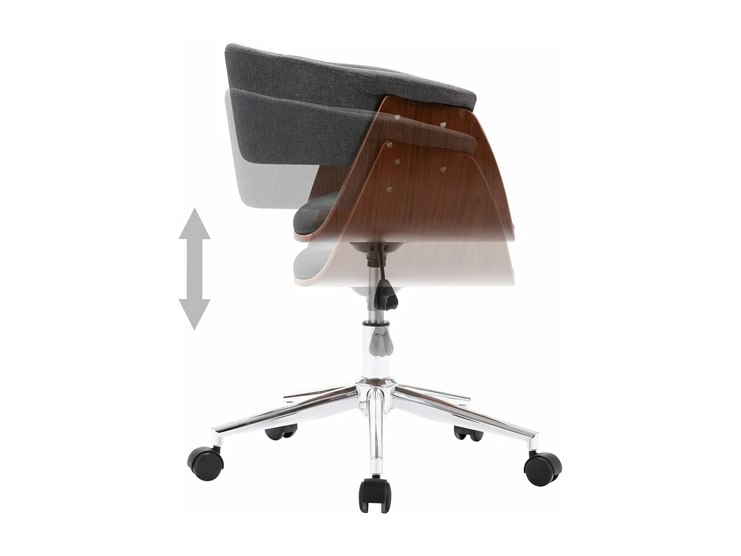 Chaises pivotantes à manger Lot de 2 gris tissu REO65148