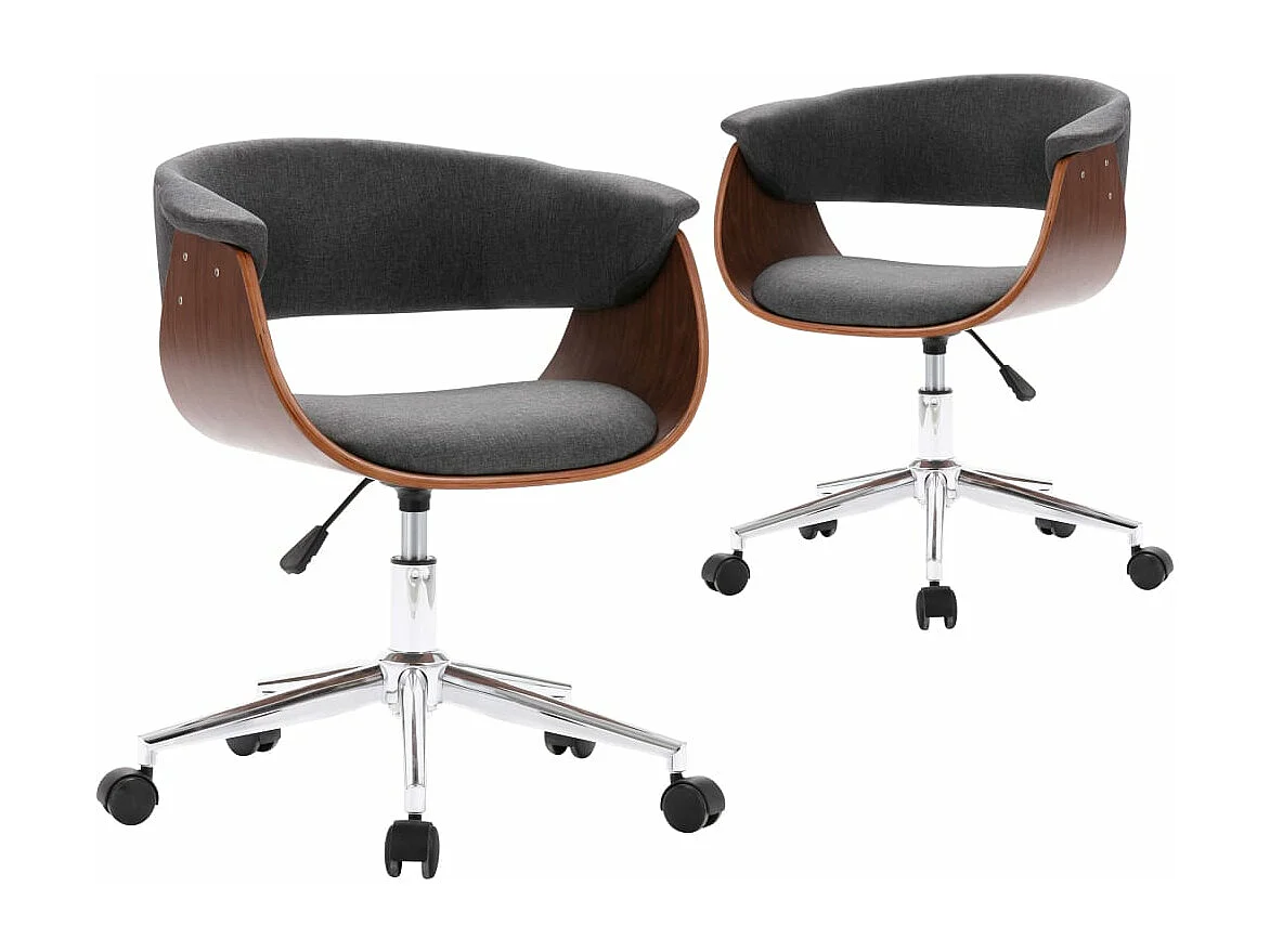 2er-set-Drehbare Esszimmerstühle | Stühle Grau Stoff -gkd269279