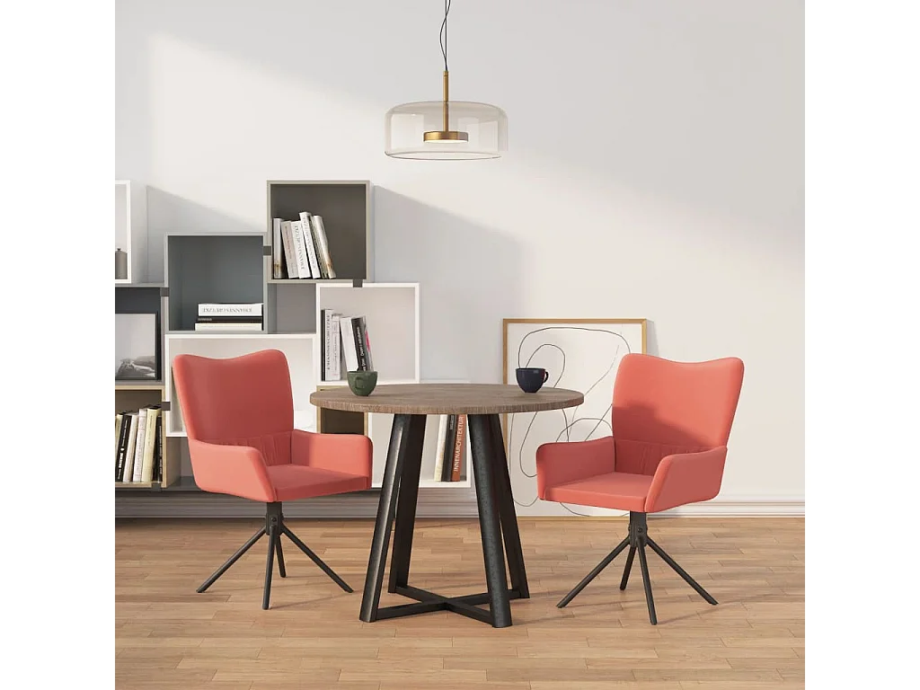 Cadeiras de jantar giratórias 2 pcs veludo rosa PT224816
