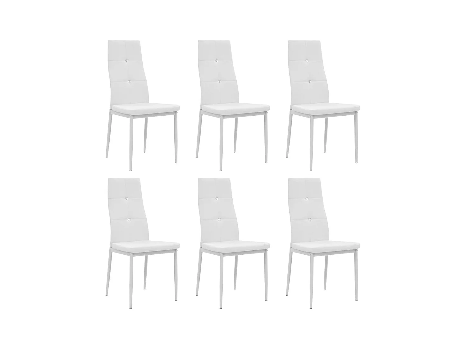 Chaises à manger Lot de 6 blanc similicuir REO76528