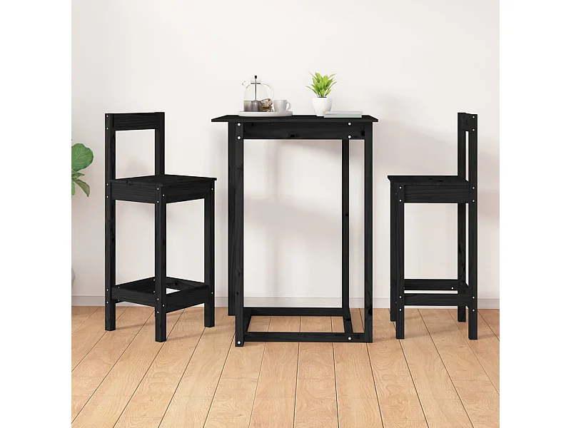 Cadeiras de bar 2 pcs 40x41,5x112 cm pinho maciço preto PT425444