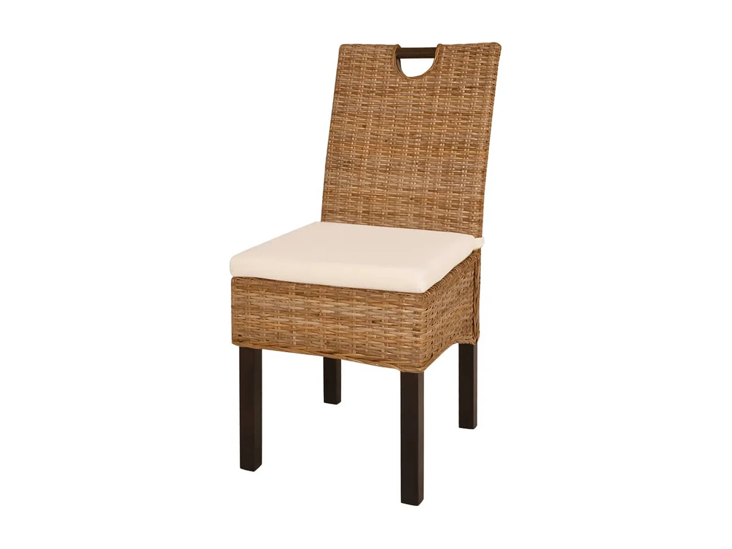 Chaises à manger Lot de 2 rotin Kubu bois de manguier REO28942