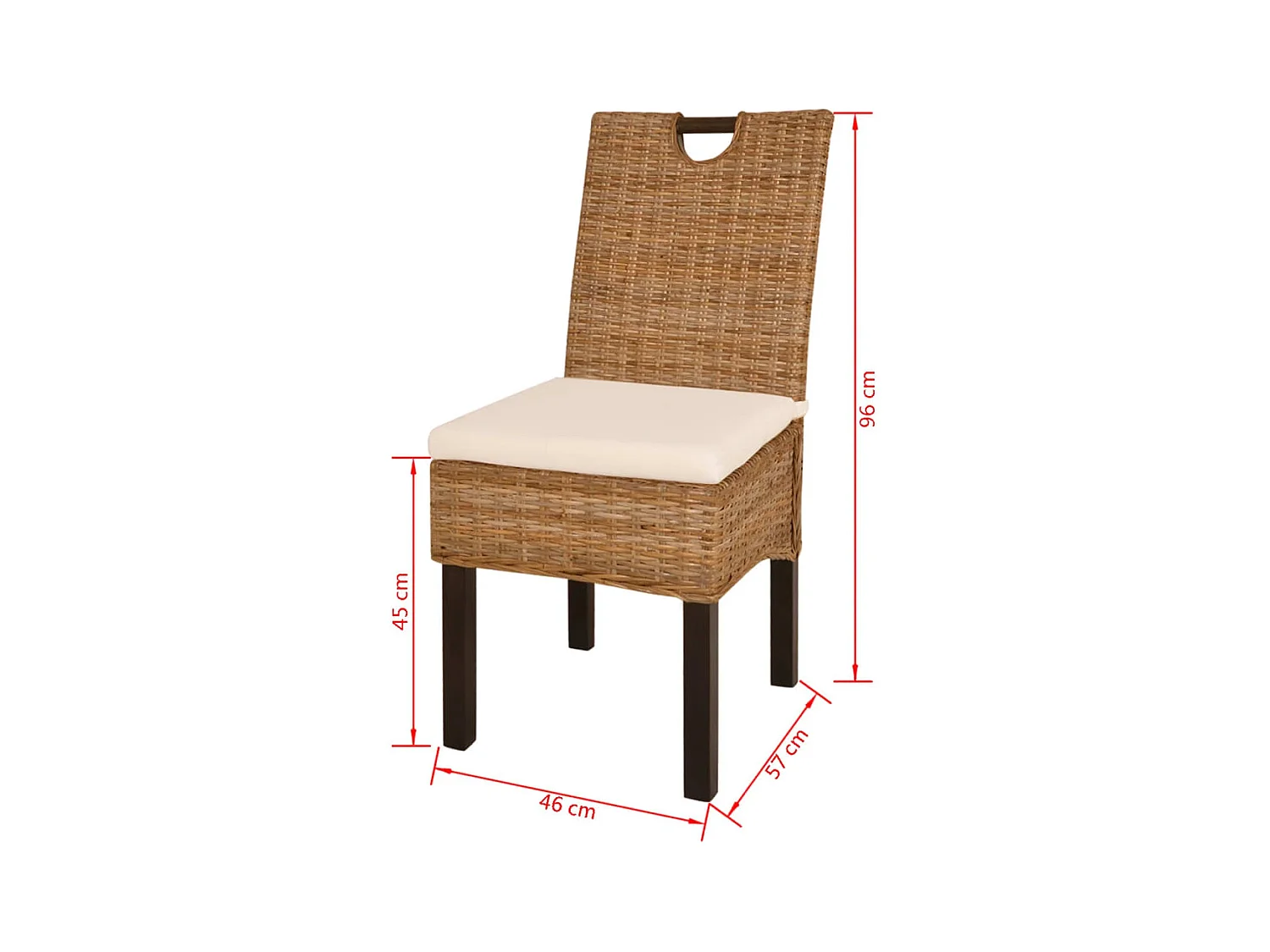 Chaises à manger Lot de 2 rotin Kubu bois de manguier REO28942
