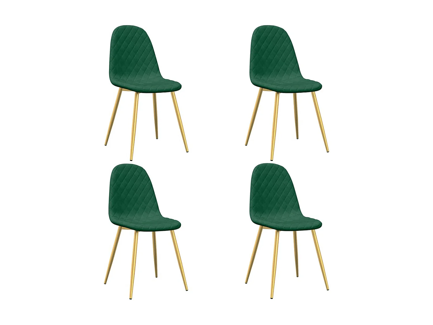 Chaises à manger Lot de 4 Vert foncé Velours REO53602
