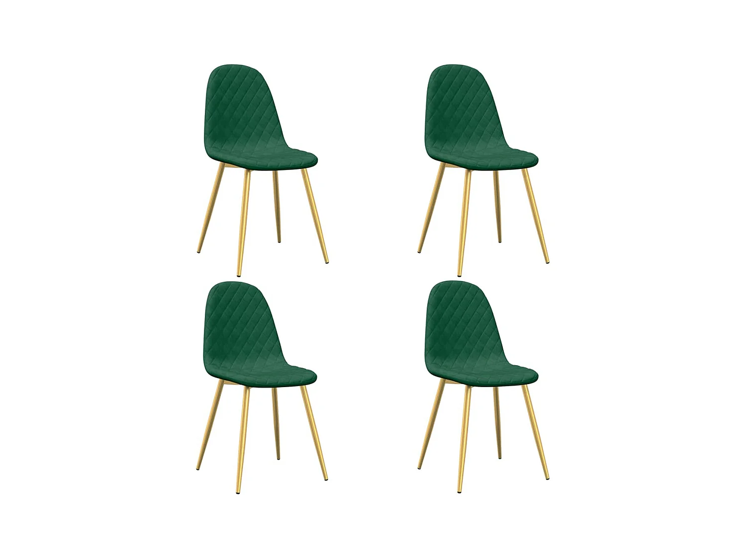 4er-set-Stühle| Esszimmerstühle Dunkelgrün Samt -gkd987909