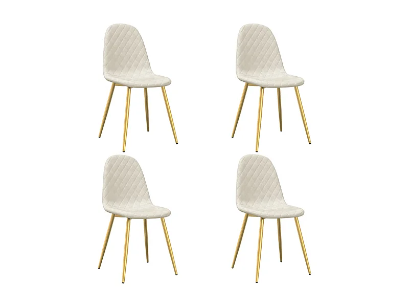Chaises à manger Lot de 4 crème velours REO79402